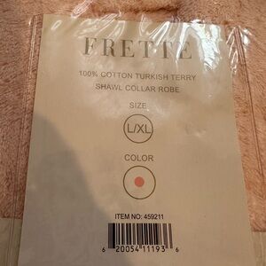 Frette 100% Cotton Turkish Terry Shawl Collar Robe pink new in package L/XL